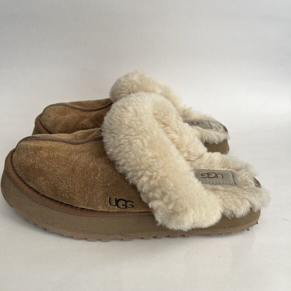 UGG Disquette Platform Clog Slipper for Women US 8 Chestnut - Picture 4 of 7